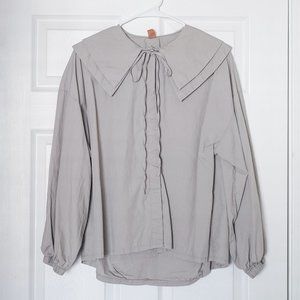 Sailor Collar Drop Shoulder Blouse